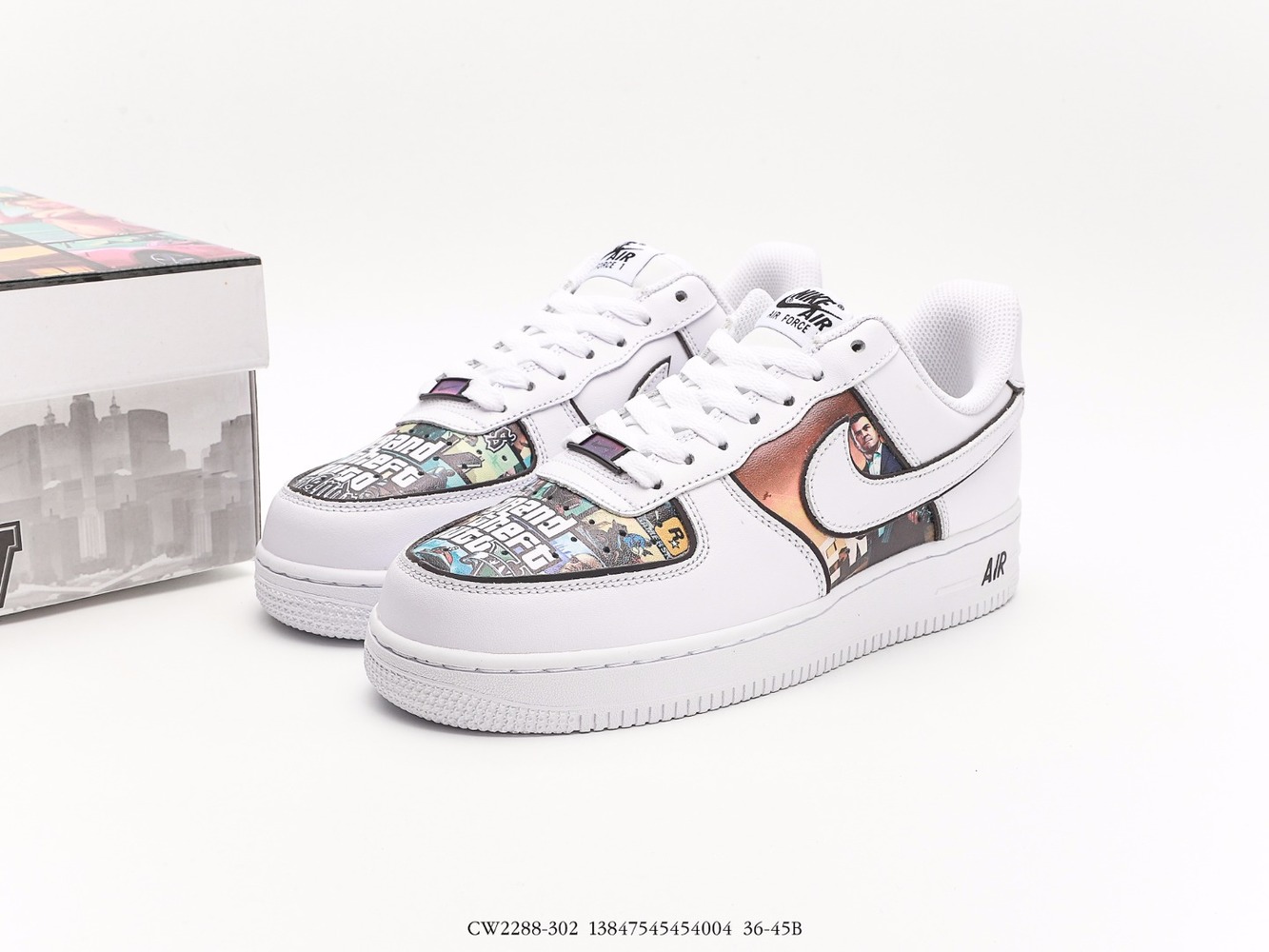 Grand Theft Auto x Nike Air Force 1 07 LV8 «blanc /Grand Theft Auto» _CW2288-302