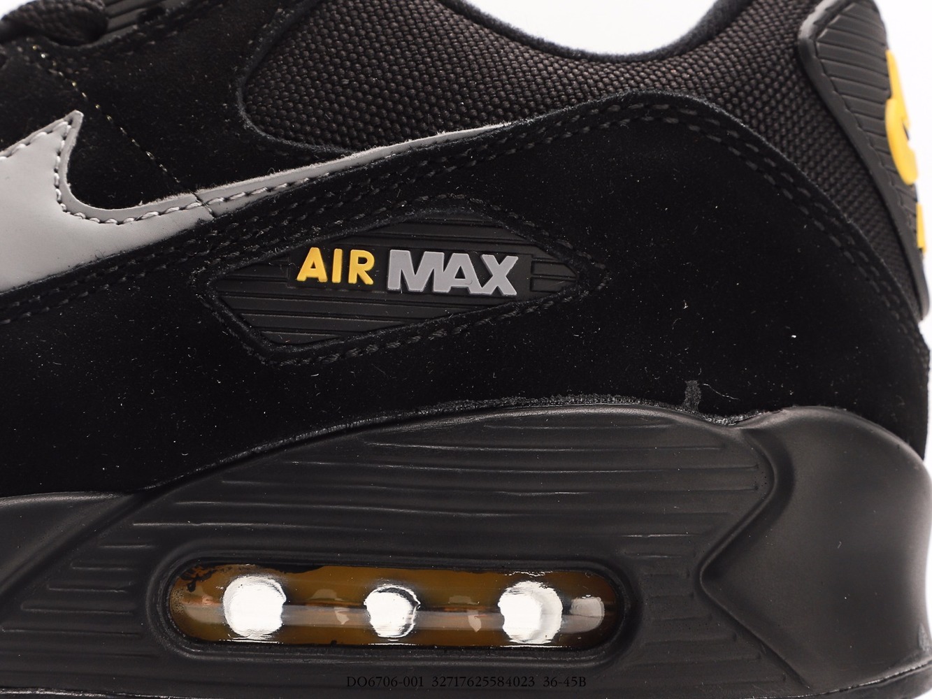 Nike Air Max 90 Black Yellow Strike Metallic Cool Grey_DO6706-001